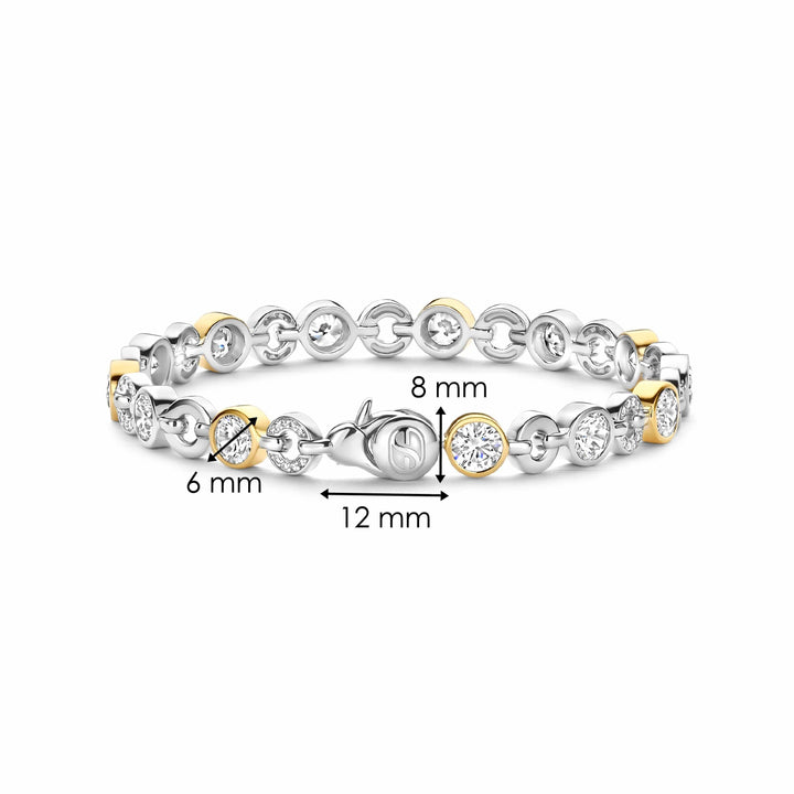 TI SENTO Sterling Silver & Gold Plated Cubic Zirconia Set Bracelet