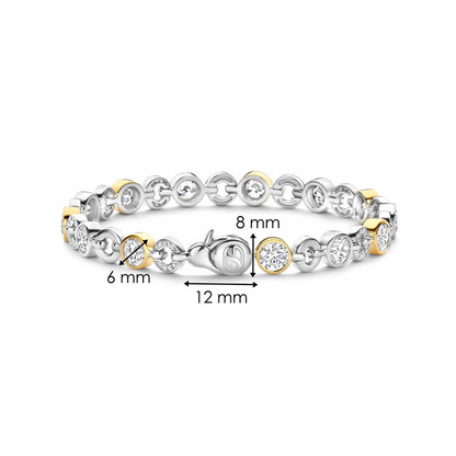 TI SENTO Sterling Silver & Gold Plated Cubic Zirconia Set Bracelet
