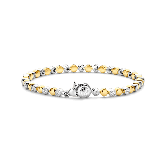 TI SENTO Sterling Silver & Gold Plated Cubic Zirconia Set Bracelet