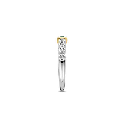TI SENTO Sterling Silver & Gold Plated Cubic Zirconia Set Ring