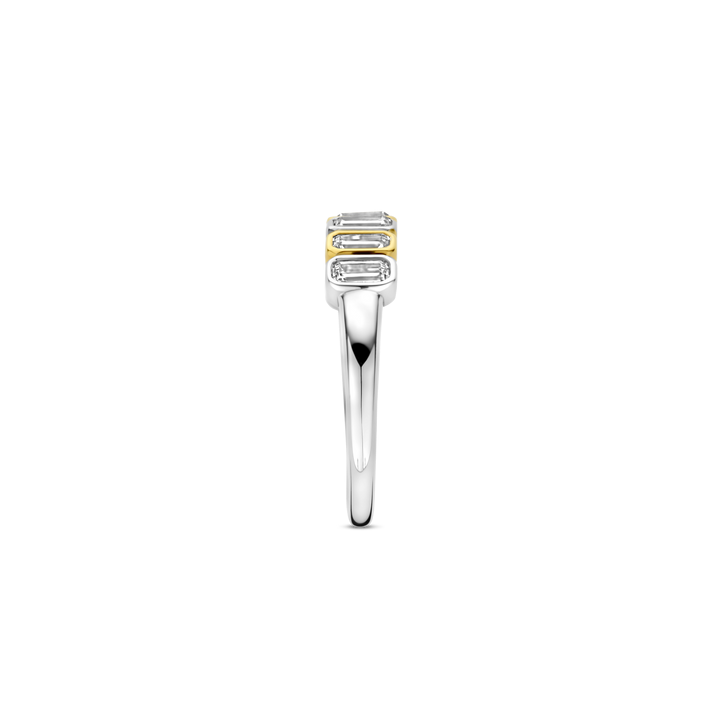 TI SENTO Sterling Silver & Gold Plated Cubic Zirconia Set Ring