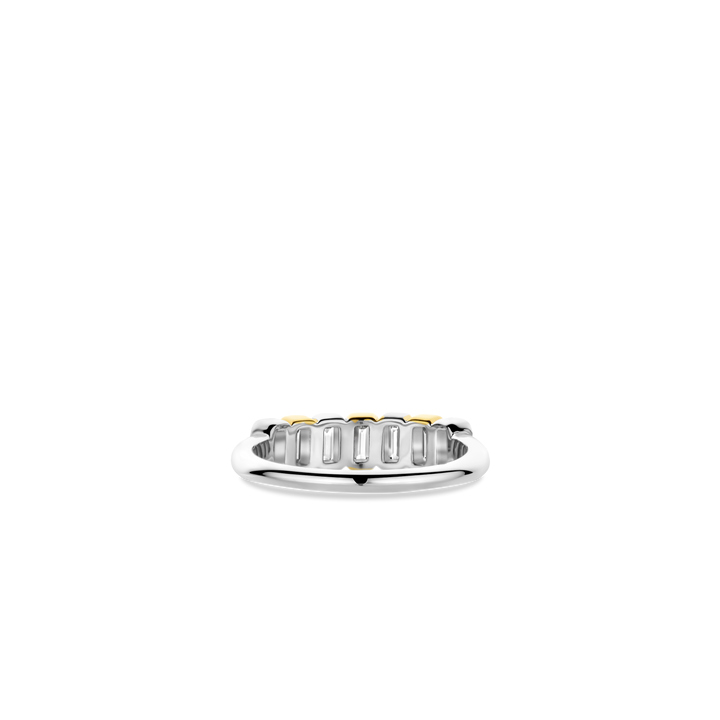 TI SENTO Sterling Silver & Gold Plated Cubic Zirconia Set Ring