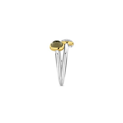 TI SENTO Sterling Silver & Gold Plated Cubic Zirconia Set Ring