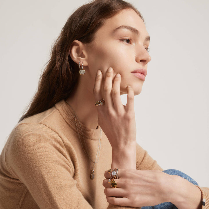 TI SENTO Sterling Silver & Gold Plated Cubic Zirconia Set Ring
