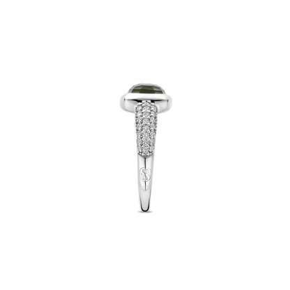 TI SENTO Sterling Silver & Gold Plated Cubic Zirconia Set Ring