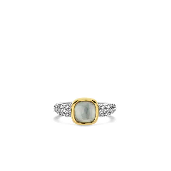 TI SENTO Sterling Silver & Gold Plated Cubic Zirconia Set Ring