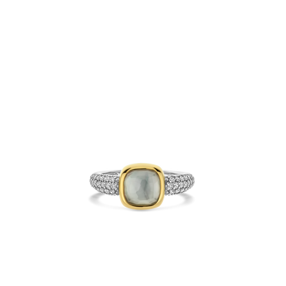 TI SENTO Sterling Silver & Gold Plated Cubic Zirconia Set Ring