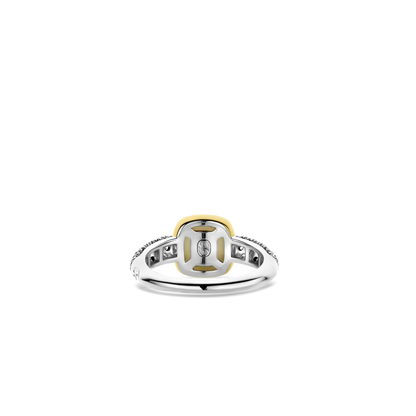TI SENTO Sterling Silver & Gold Plated Cubic Zirconia Set Ring