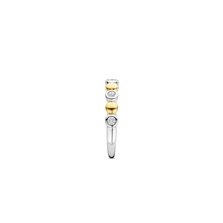 TI SENTO Sterling Silver & Gold Plated Cubic Zirconia Set Ring