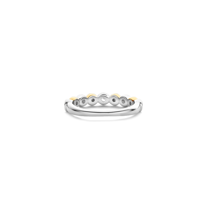 TI SENTO Sterling Silver & Gold Plated Cubic Zirconia Set Ring