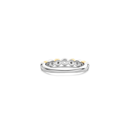 TI SENTO Sterling Silver & Gold Plated Cubic Zirconia Set Ring