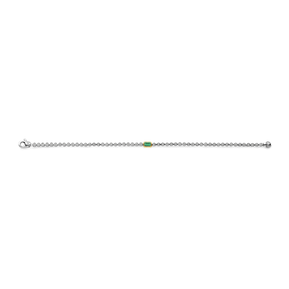 TI SENTO Sterling Silver & Gold Plated Cubic Zirconia Set Tennis Bracelet