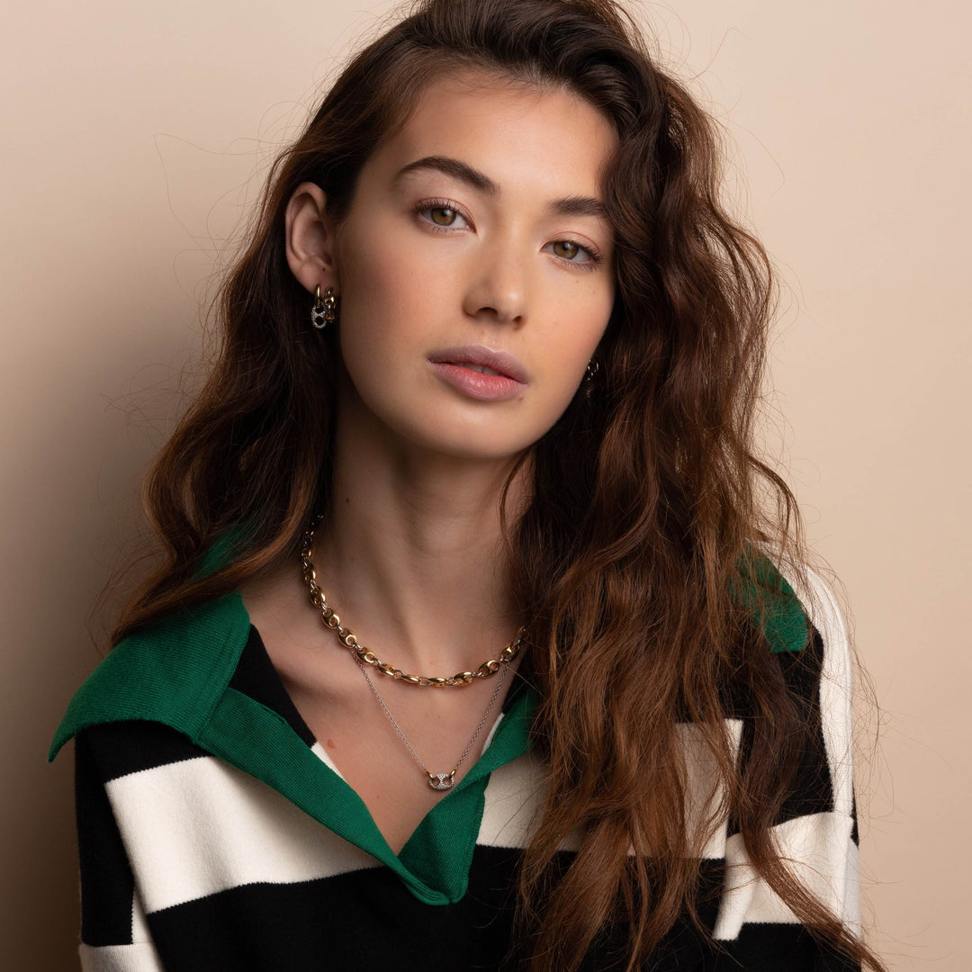 TI SENTO Sterling Silver & Gold Plated Coffee Bean Necklace