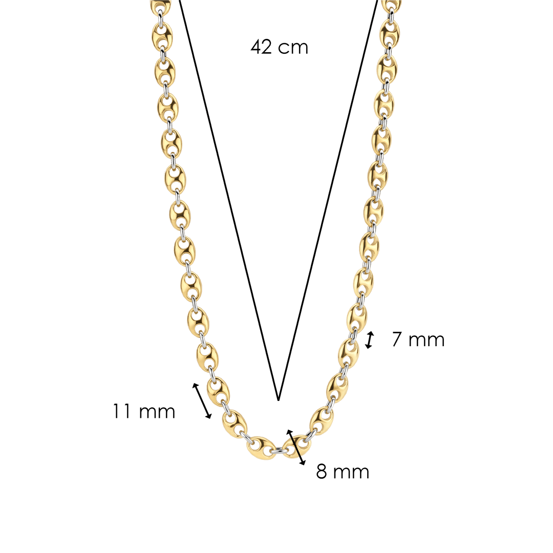 TI SENTO Sterling Silver & Gold Plated Coffee Bean Necklace