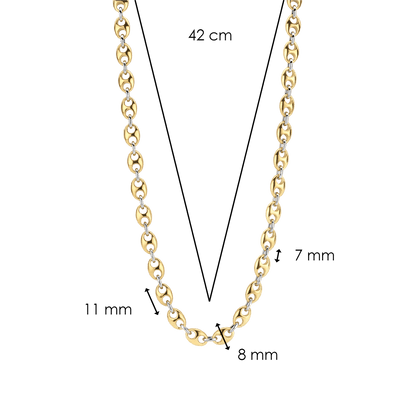 TI SENTO Sterling Silver & Gold Plated Coffee Bean Necklace