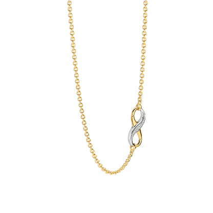 TI SENTO Sterling Silver & Gold Plated Two Tone Cubic Zirconia Set Infinity Necklace