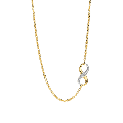 TI SENTO Sterling Silver & Gold Plated Two Tone Cubic Zirconia Set Infinity Necklace