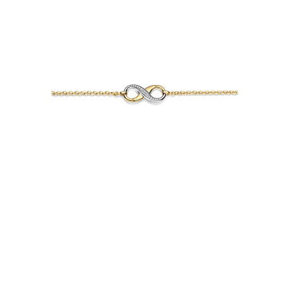 TI SENTO Sterling Silver & Gold Plated Two Tone Cubic Zirconia Set Infinity Necklace