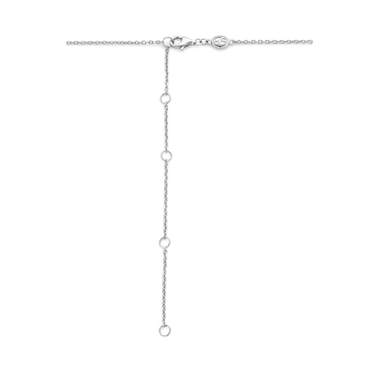 TI SENTO Sterling Silver & Gold Plated Two Tone Cubic Zirconia Set Interlocking Circles Pendant Necklace