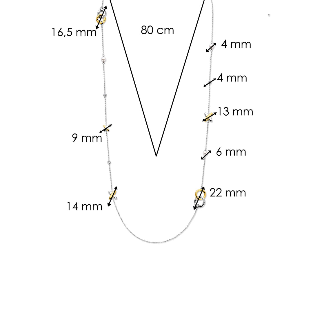 TI SENTO Sterling Silver & Gold Plated Two Tone Chain Necklace