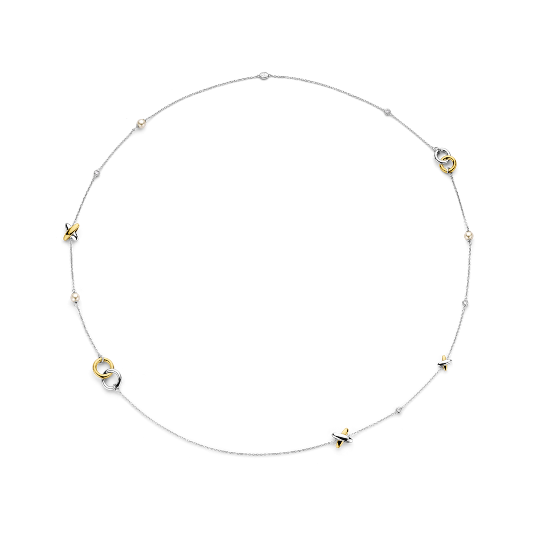 TI SENTO Sterling Silver & Gold Plated Two Tone Chain Necklace