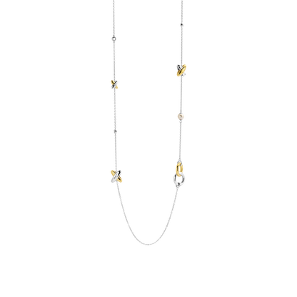 TI SENTO Sterling Silver & Gold Plated Two Tone Chain Necklace