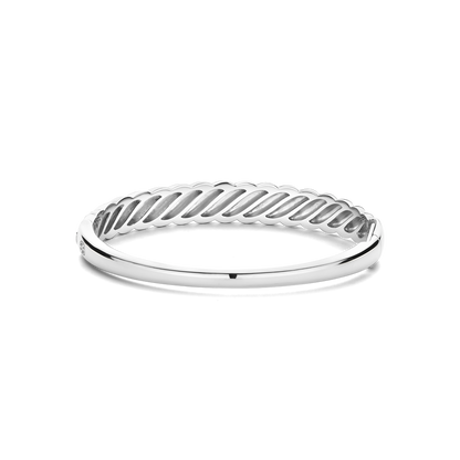 TI SENTO Sterling Silver & Gold Plated Two Tone Twist Design Hinged Bangle