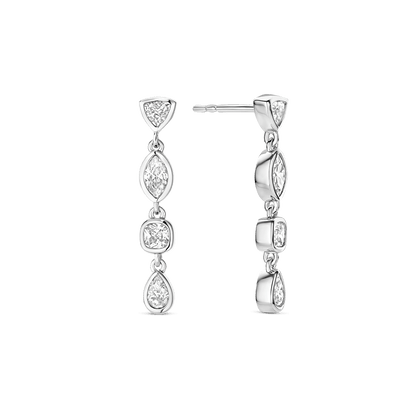 TI SENTO Sterling Silver Multi-Shaped Cubic Zirconia Set Drop Earrings