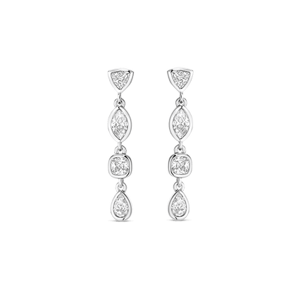 TI SENTO Sterling Silver Multi-Shaped Cubic Zirconia Set Drop Earrings