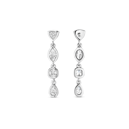 TI SENTO Sterling Silver Multi-Shaped Cubic Zirconia Set Drop Earrings