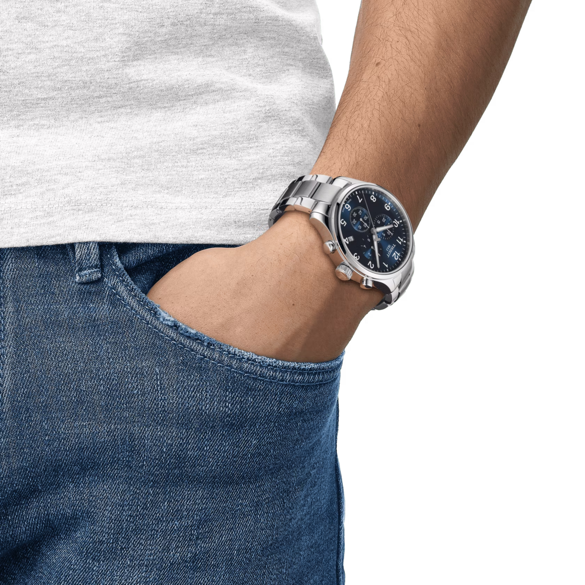Tissot Chrono XL Stainless Steel Blue Dial Mens Quartz Chronograph Watch T1166171104701