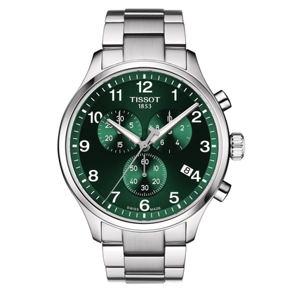 Tissot Chrono XL Stainless Steel Green Dial Mens Quartz Chronograph Watch T1166171109200