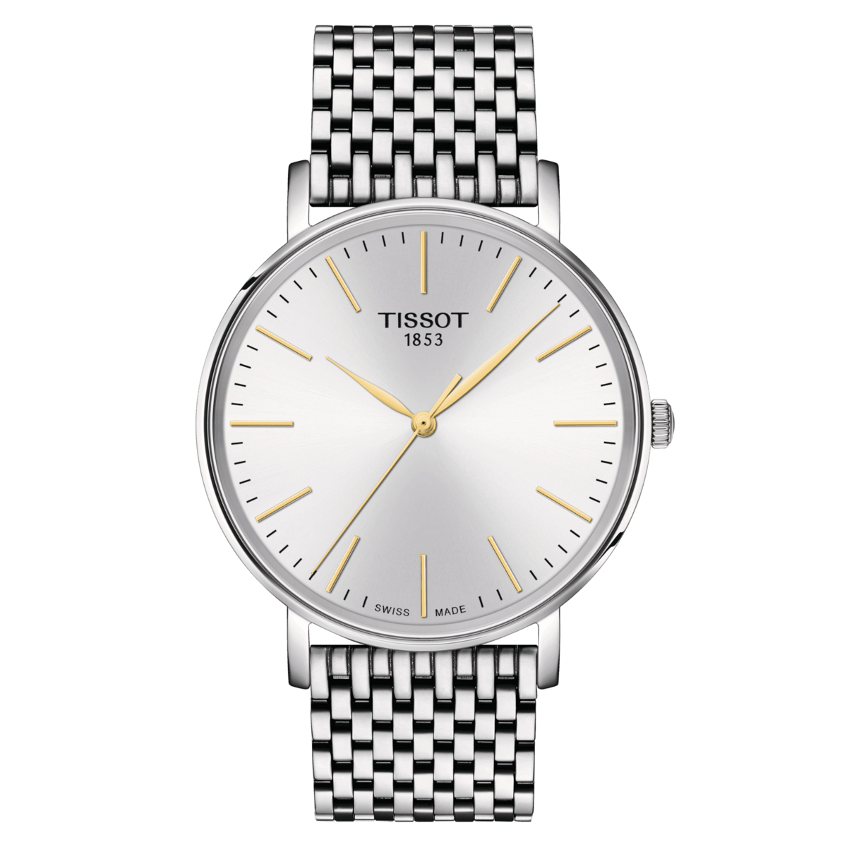 Tissot Everytime Gent Silver Dial Stainless Steel Mens Quartz Watch T1434101101101