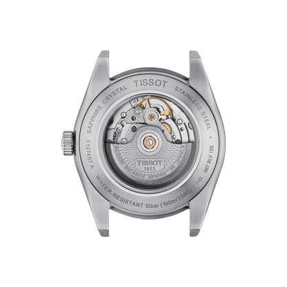 Tissot Gentleman Powermatic 80 Silicium Ice Blue Dial Stainless Steel Mens Watch T1274071135100