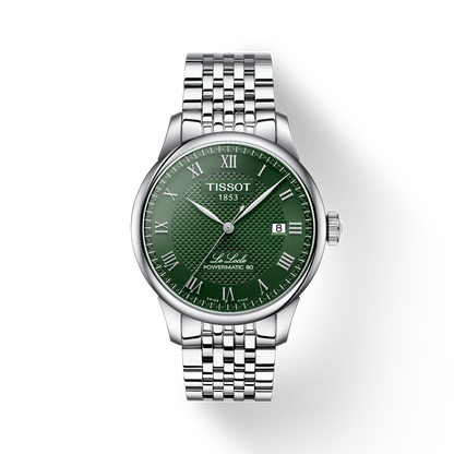 Tissot Le Locle Green Dial Stainless Steel Powermatic 80 Mens Watch T0064071109300