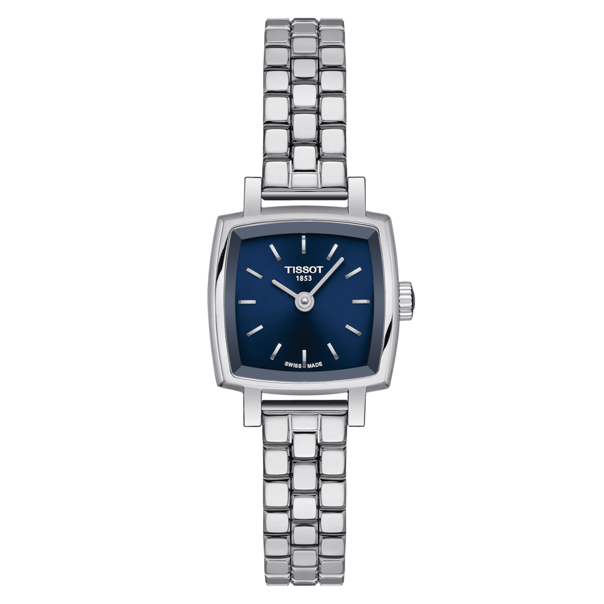 Tissot Lovely Square Blue Dial Stainless Steel Womens Quartz Watch T0581091104101