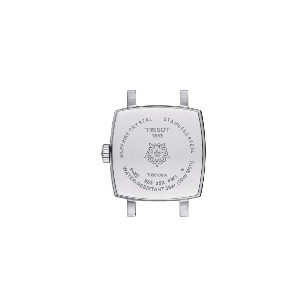 Tissot Lovely Square Silver Diamond Set Dial Stainless Steel Womens Quartz Watch T0581091103601