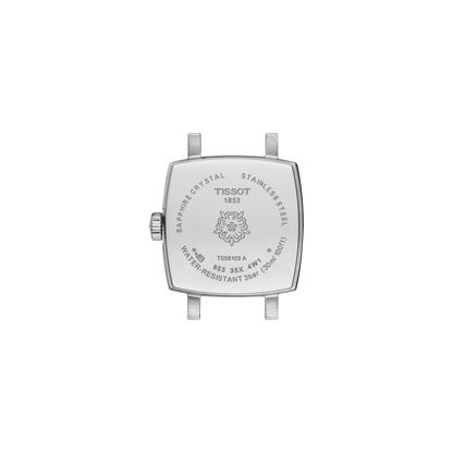 Tissot Lovely Square Silver Diamond Set Dial Stainless Steel Womens Quartz Watch T0581091103601