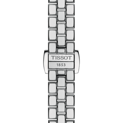 Tissot Lovely Square Silver Diamond Set Dial Stainless Steel Womens Quartz Watch T0581091103601