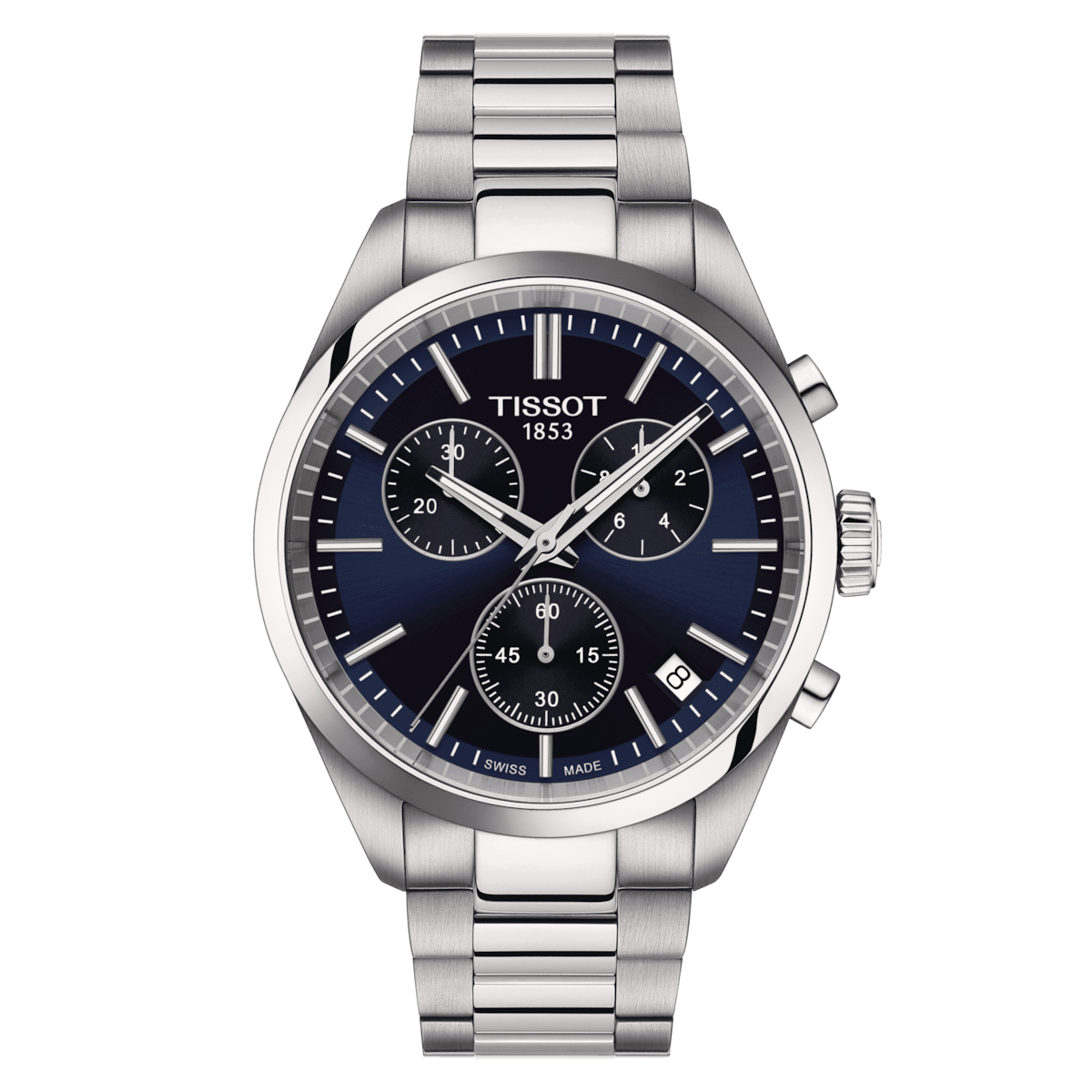 Tissot PR 100 Blue Dial Stainless Steel Mens Quartz Chronograph Watch T1504171104100