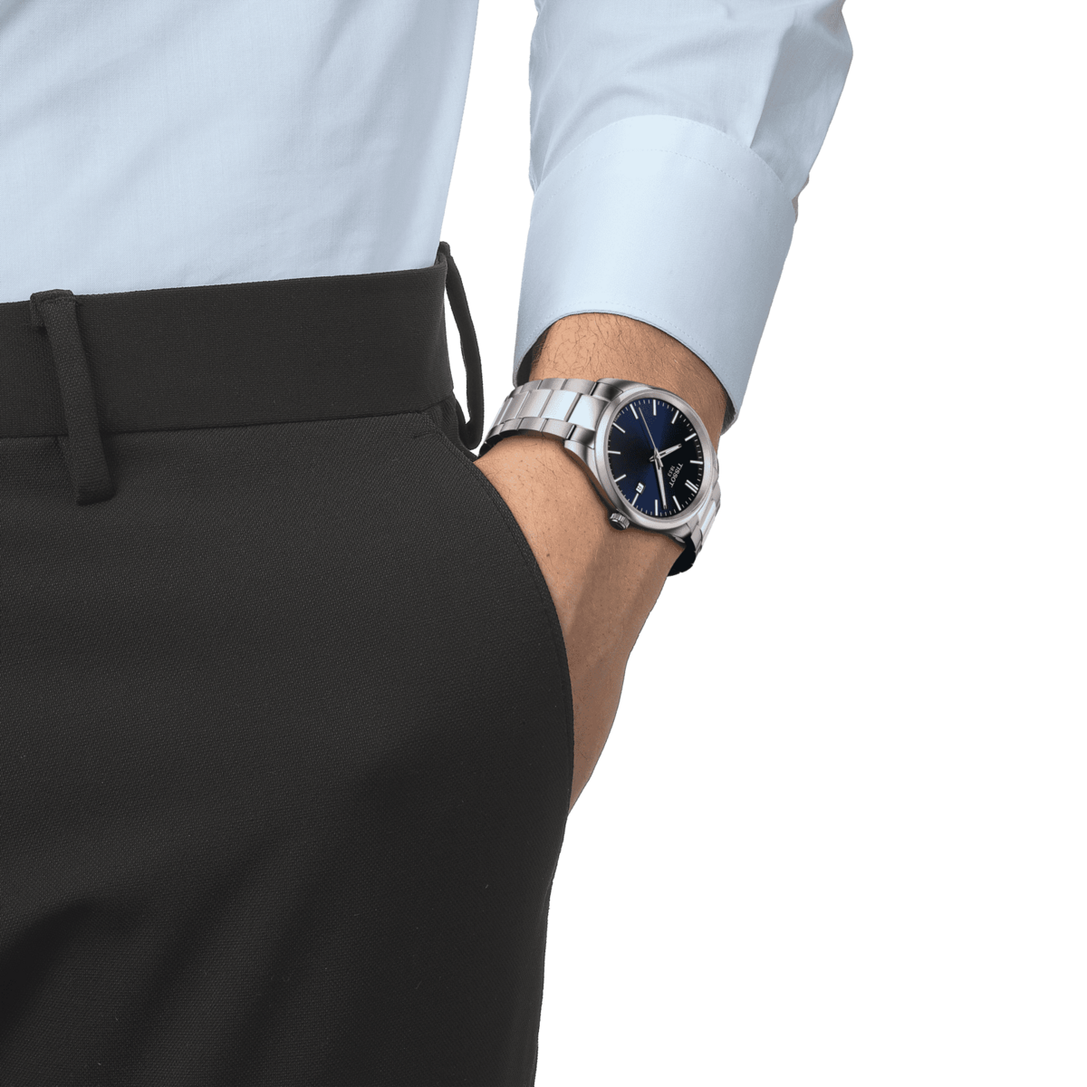 Tissot PR 100 Blue Dial Stainless Steel Mens Quartz Watch T1504101104100