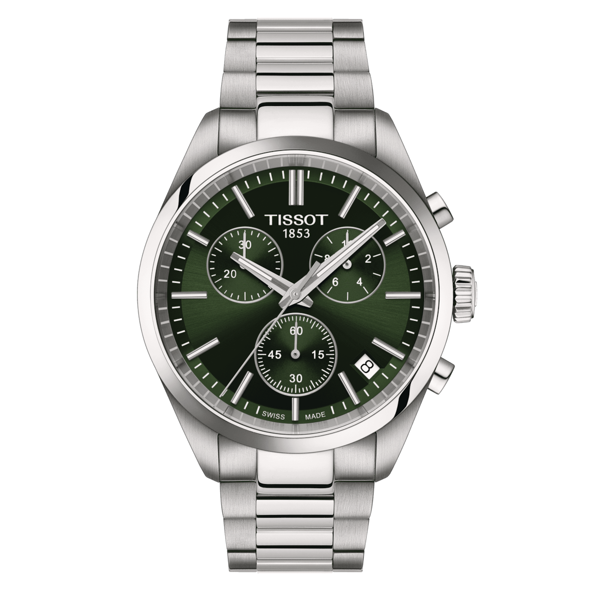 Tissot PR 100 Green Dial Stainless Steel Mens Quartz Chronograph Watch  T1504171109100