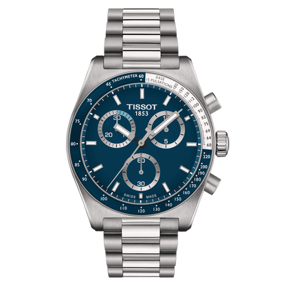 Tissot PR516 Blue Dial Stainless Steel Mens Quartz Chronograph Watch T1494171104100