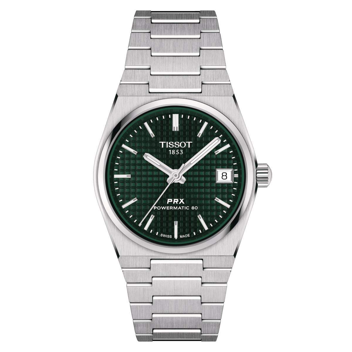 Tissot PRX Green Dial Stainless Steel Powermatic 80 Womens Watch T1372071109100