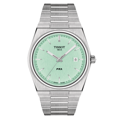 Tissot PRX Mint Dial Stainless Steel Mens Quartz Watch T1374101109101