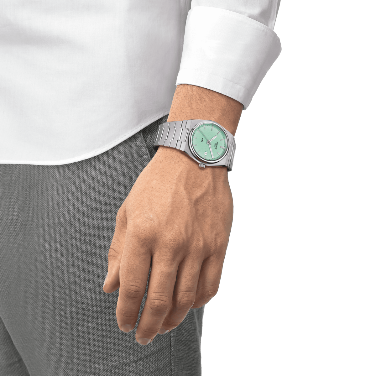 Tissot PRX Mint Dial Stainless Steel Mens Quartz Watch T1374101109101