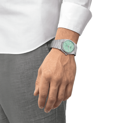 Tissot PRX Mint Dial Stainless Steel Mens Quartz Watch T1374101109101