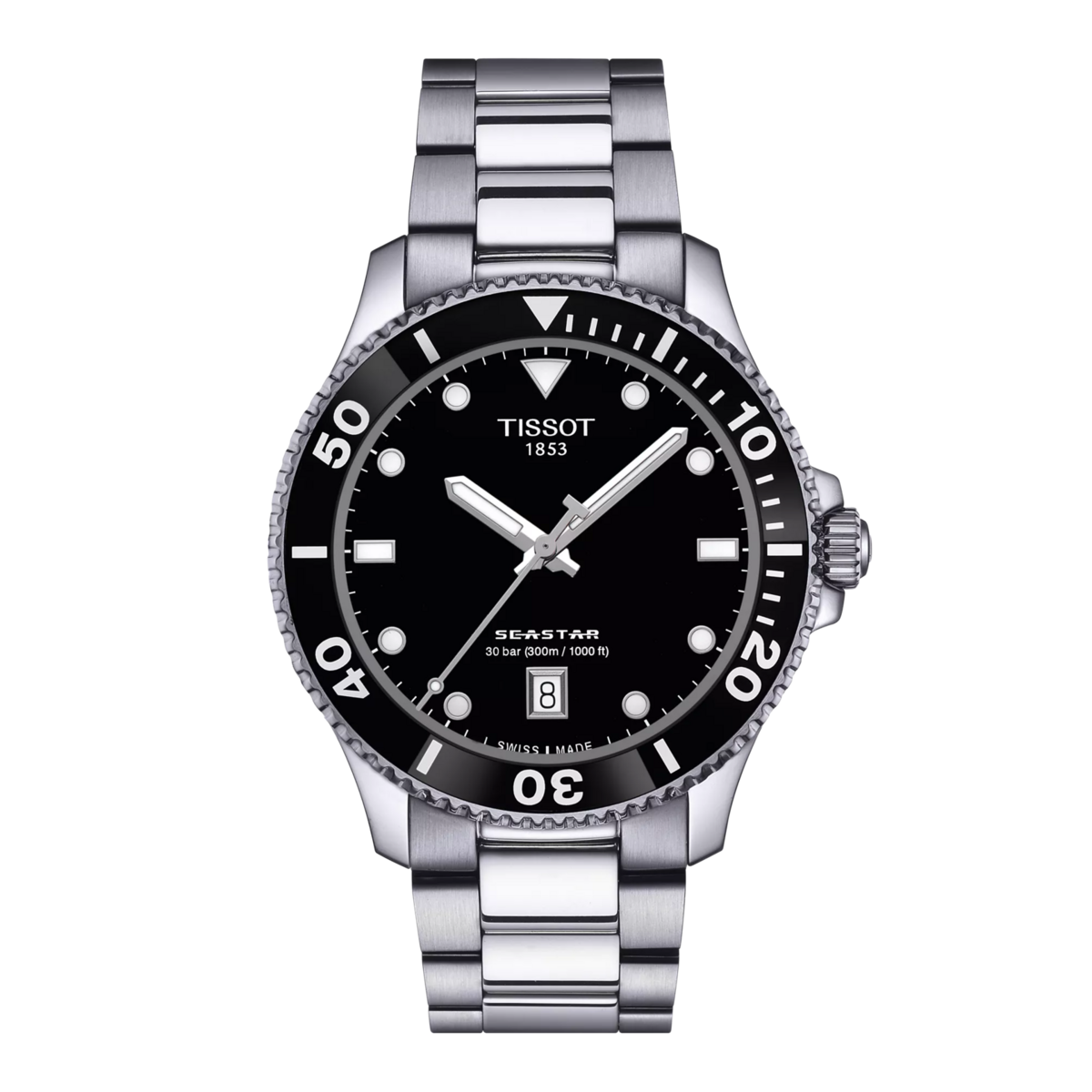 Tissot Seastar 1000 Black Dial Stainless Steel Unisex Quartz Watch T1204101105100