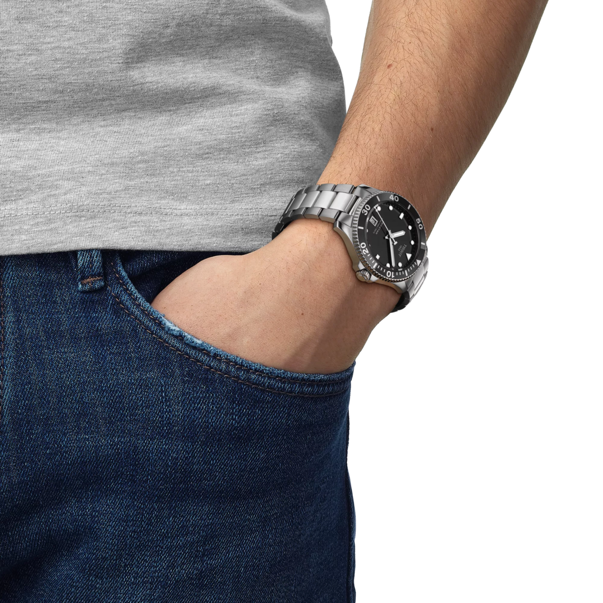 Tissot Seastar 1000 Black Dial Stainless Steel Unisex Quartz Watch T1204101105100