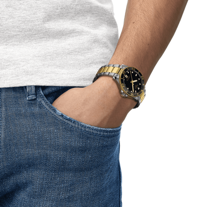 Tissot Seastar 1000 Black Dial Two Tone Unisex Quartz Watch T1204102205100